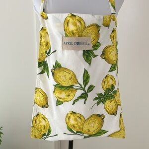 APRIL CORNELL Lemon Market Bag Crossbody Tote Bag 100% Cotton Travel Packable